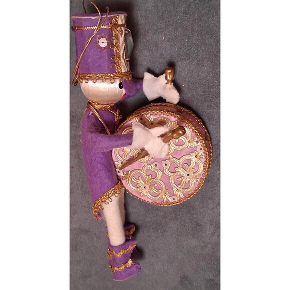 Vintage Large Purple Drum Major Christmas Ornament 7 1/2 Inches - Picture 2 of 4
